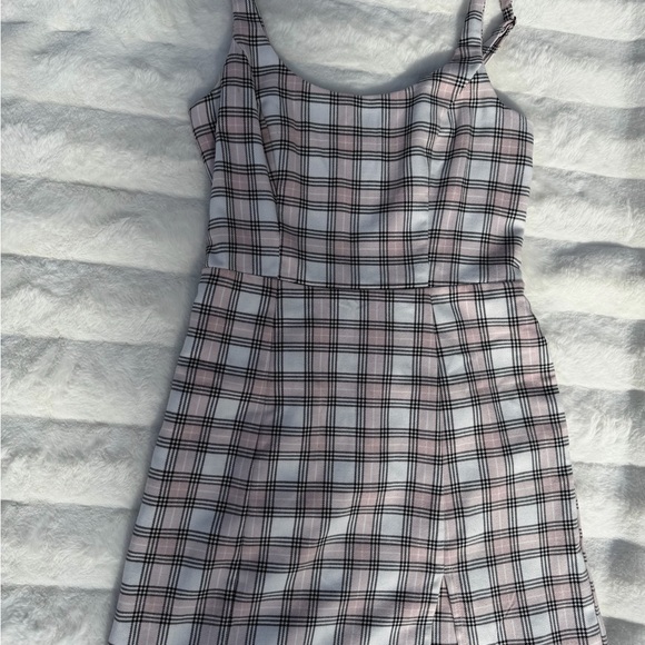 Aeropostale Plaid Mini Dress Size S Fitted Sleeveless Side Slit - Picture 5 of 12